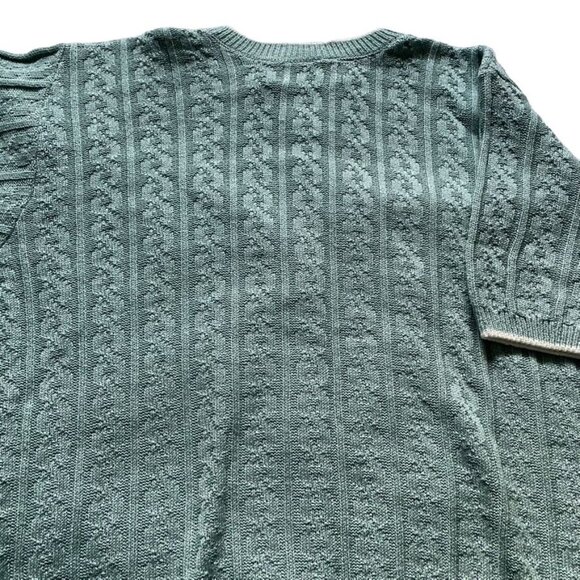Womens Crewneck Knit Sweater Short Sleeve Alfred Dunner Size Large Vintage u Gre - Picture 5 of 6
